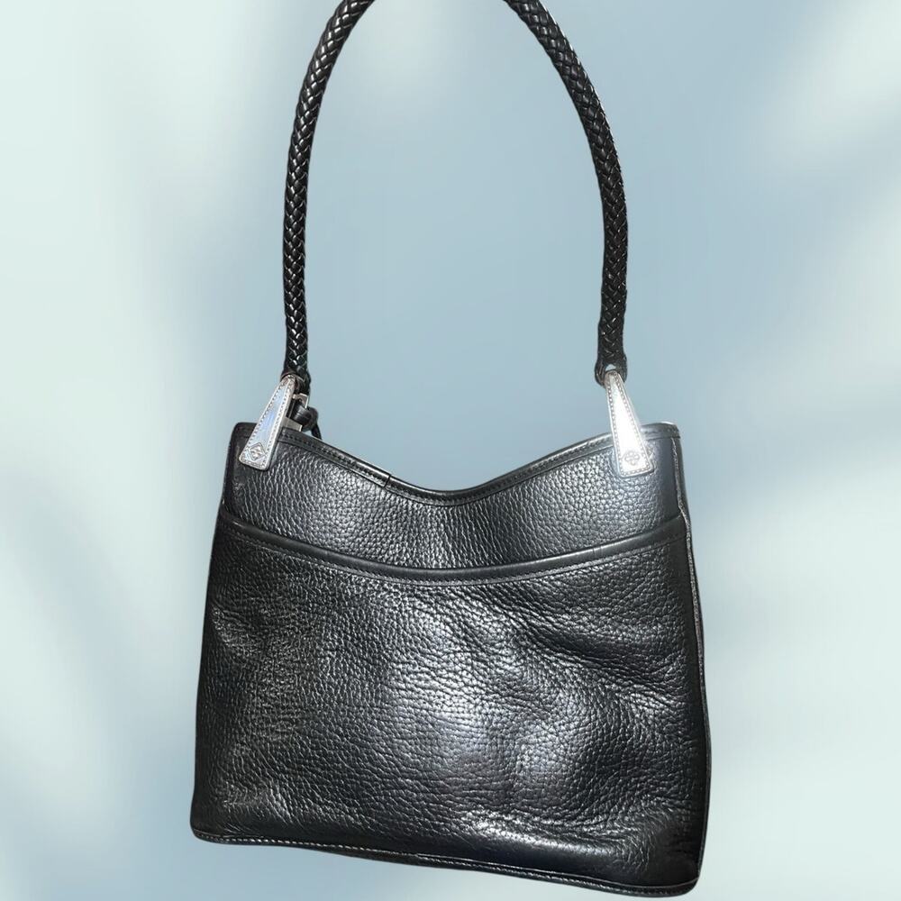 Brighton Gina Leather Hobo Style Leather Shoulder Bag Braided Handle - Picture 3 of 7